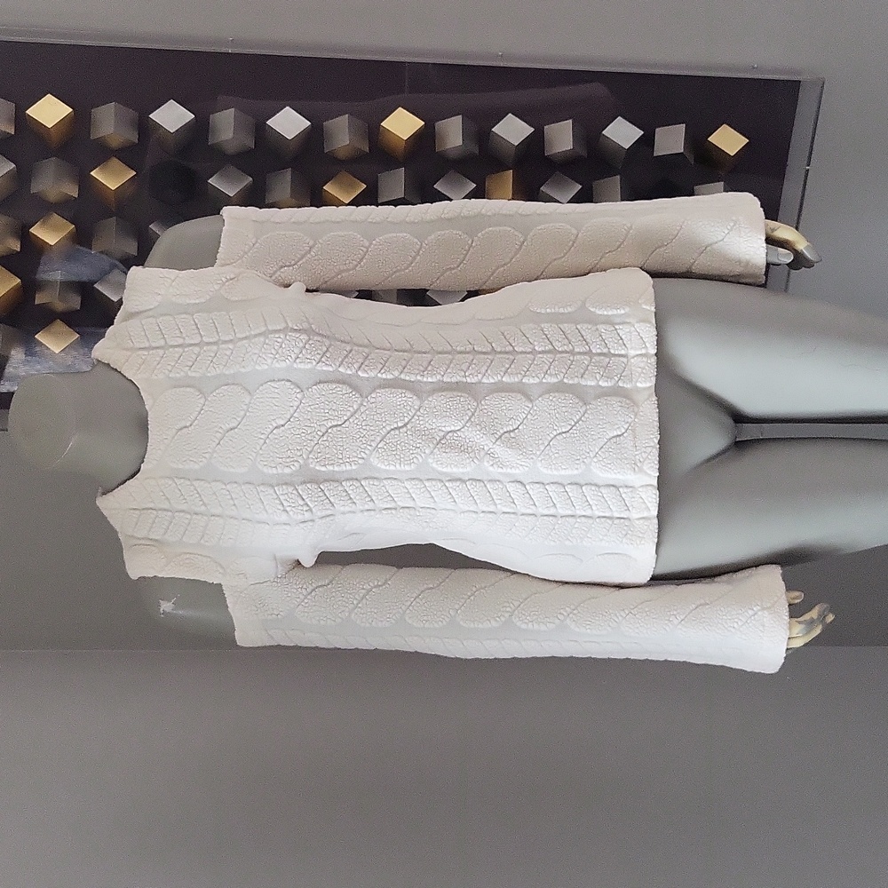 Yigal Azrouel Cold Shoulder Textured Cable Sweater Sz4